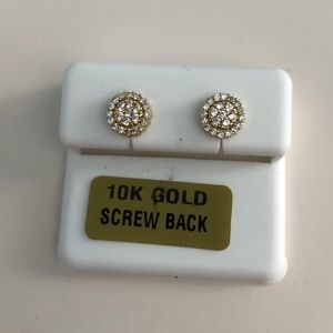 10K gold plated screw back earrings